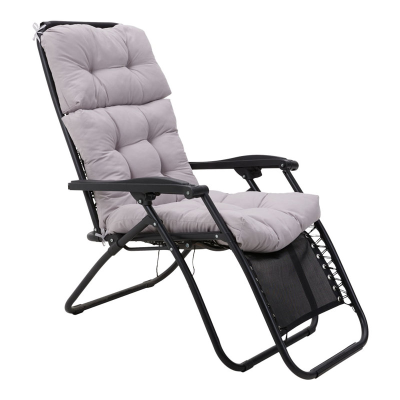 Gray Tri-Fold Garden Siamese High Back Chair Cushion