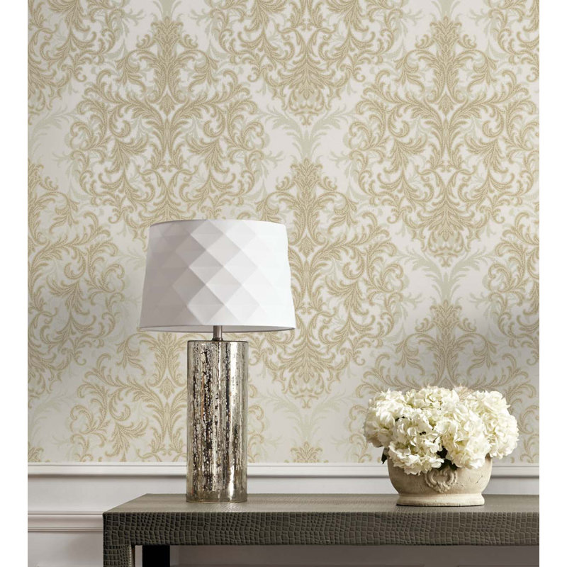Rouleau de papier peint L 33 pi x l 20,5 po Amnon, Champagne