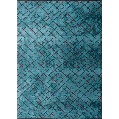 Rapture Teal Abstract Luxury Area Rug