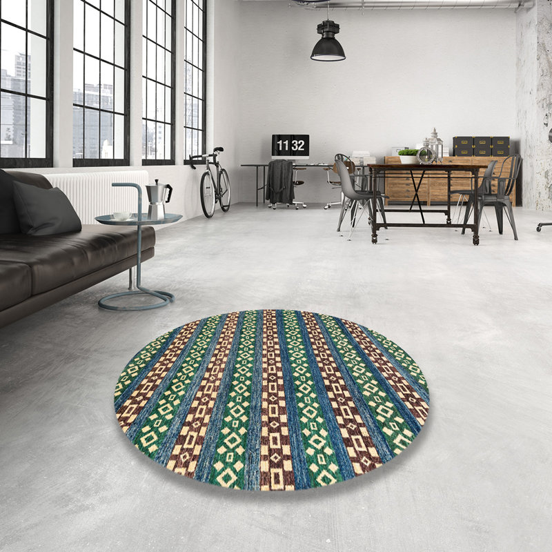 Tapis abstrait moderne 4284, Rond 7 pi