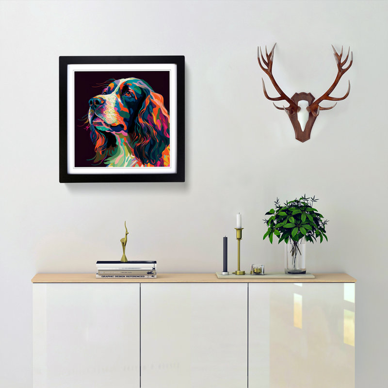 Single Picture Frame Print on Wood, Black