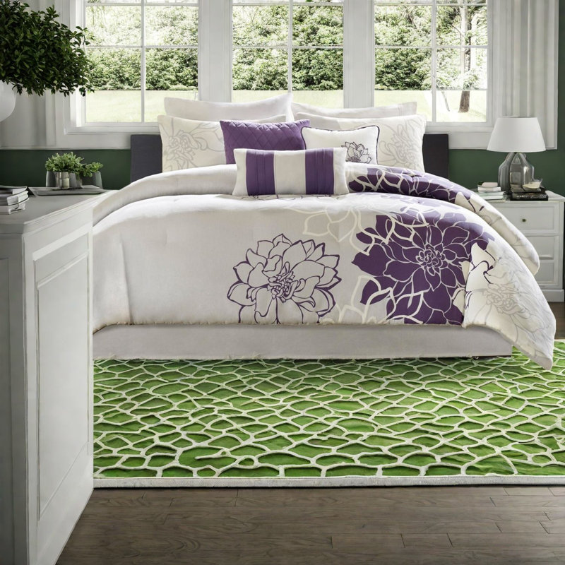 Elegant Floral Cotton Bedding Set, Modern Style For Home Comfort