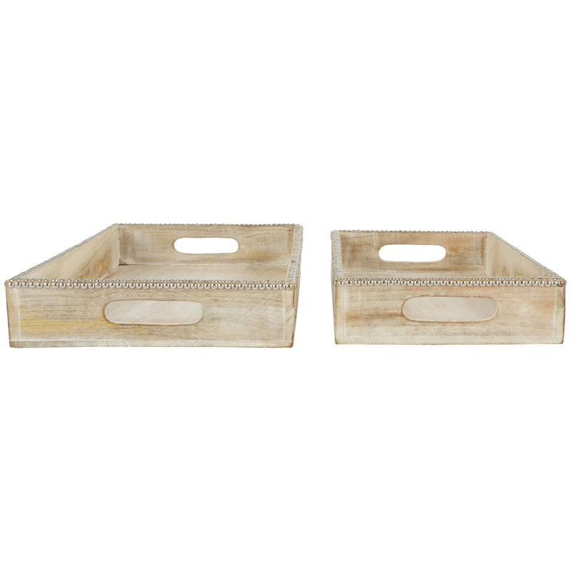 Nartana Solid Wood Tray - Set of 2