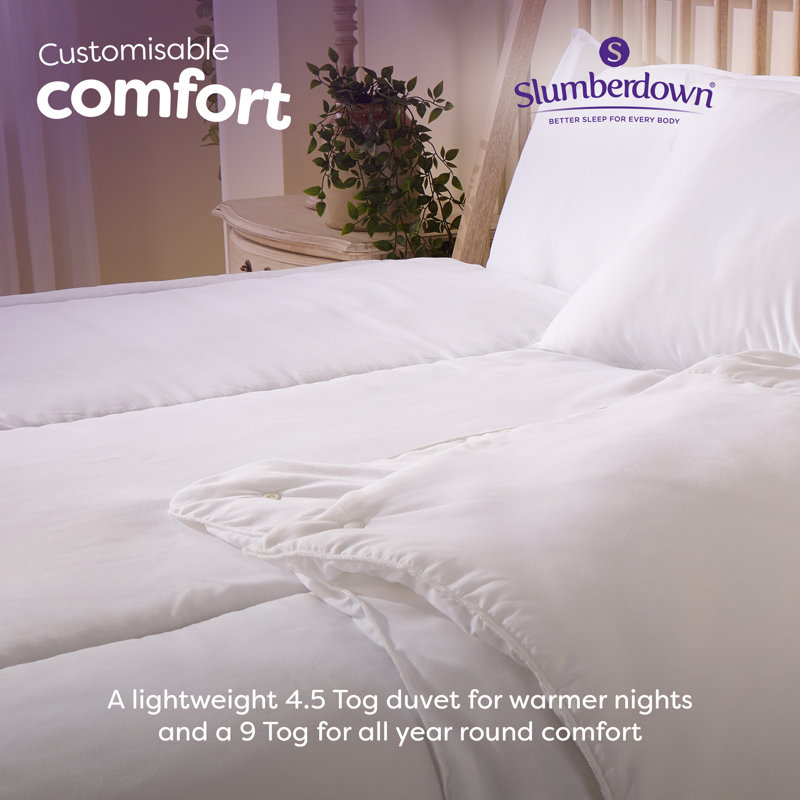 Slumberdown All Seasons 13 Tog (4.5 Tog + 9.5 Tog) All year round Machine washable Duvet, Super King (220x 260cm)