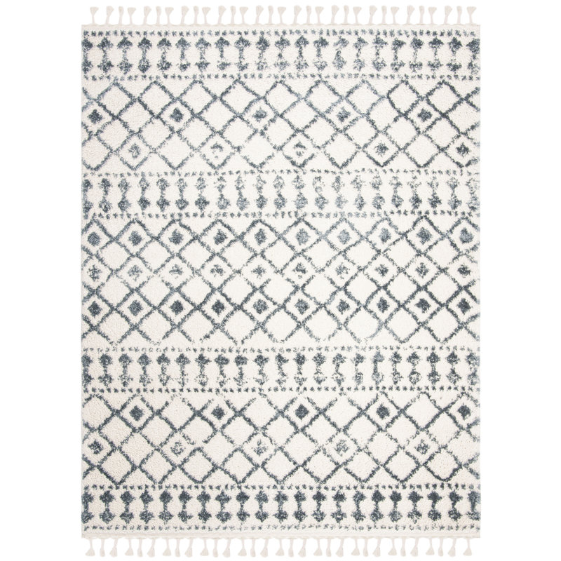 Triplett Fringe Shag Performance Geometric Rug, Rectangle 6'7" x 9'