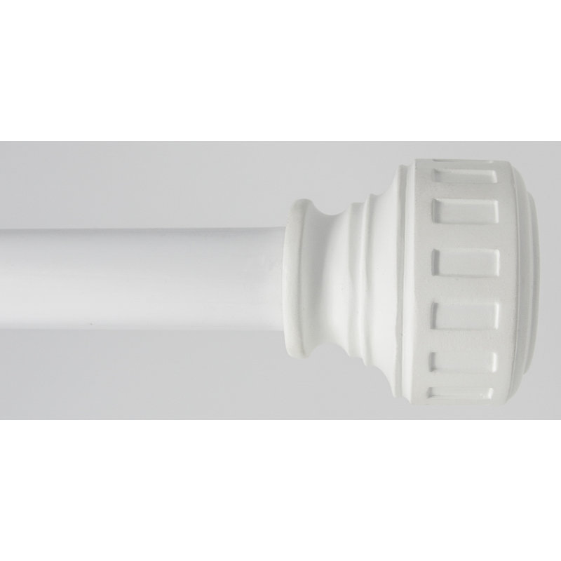 Tringle à rideaux simple réglable 1 po Tulare, Blanc lustré, H 1 po x l 120 po x P 1 po