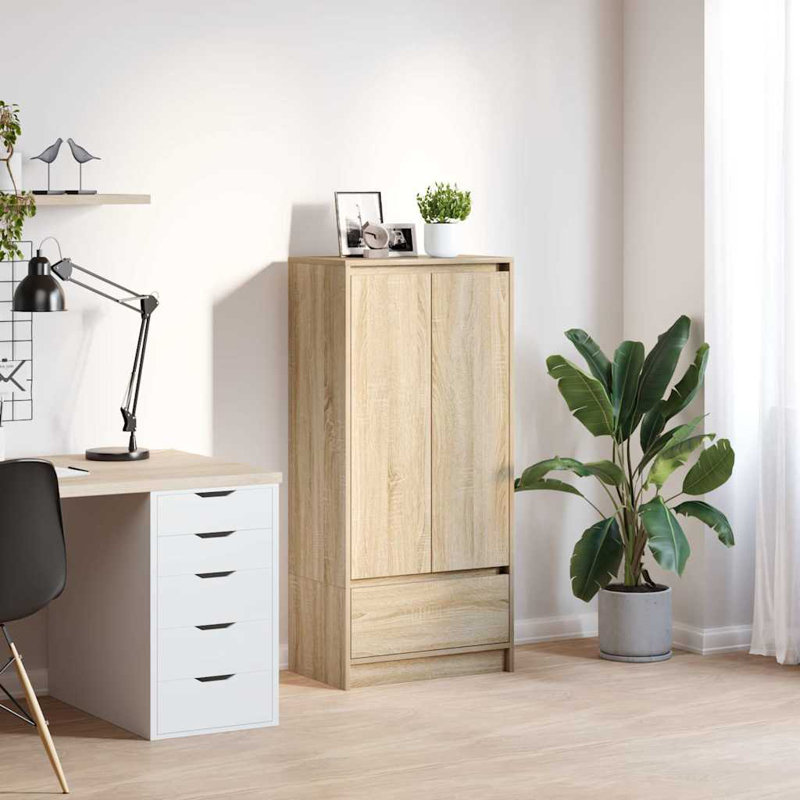 Cabinet With Drawer 55.5X34x119.5 Cm Engineered Wood, Sonoma Oak