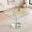 Table de salle à manger 38,5 pouces moderne minimaliste carrée en verre avec base en métal à colonne unique. Disponible en noir, or ou argent. Table de salle à manger à domicile. Convient pour 2 à 4 personnes.-66958980