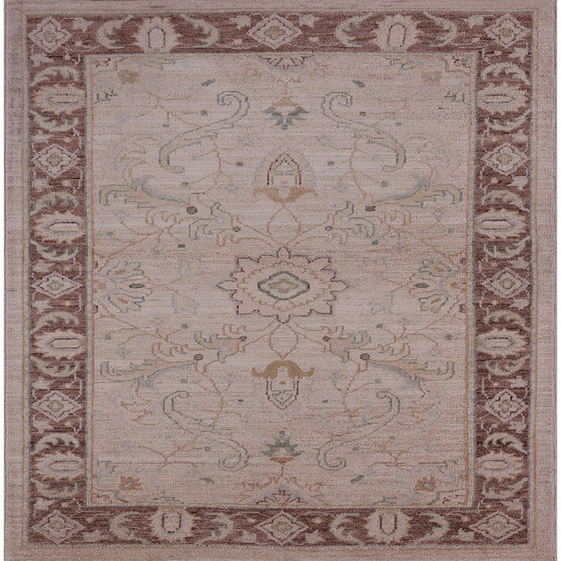 Tapis oriental beige Pimm, Carré 5 pi