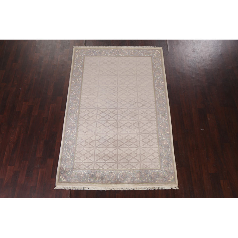 Tapis treillis népalais oriental noué à la main 5 X 8