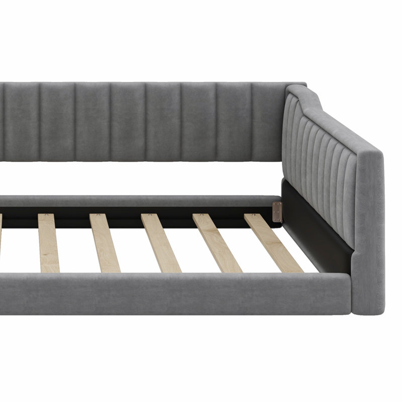 Upholstery Daybed And Side Storage Pocket, Full XL, Gray