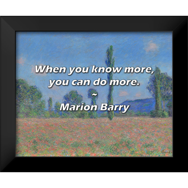 Marion Barry Citation: Lorsque vous en savez plus, vous pouvez faire plus.