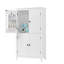 Armoire de rangement élégante pour salle de bain, unité de rangement pour salle de bain, armoire autoportante avec 4 portes, tablettes réglables, tablettes adaptables, blanc-1245810397