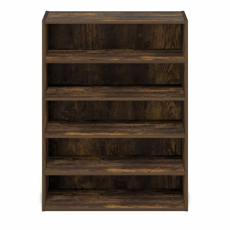 Furinno FANO Shoe Rack, 5-Tier Shoe Organizer, Stackable Shoe Storage, 11.4 x 24.2 x 31.5, for Closet Entryway, Office, Garage, Amber Pine 