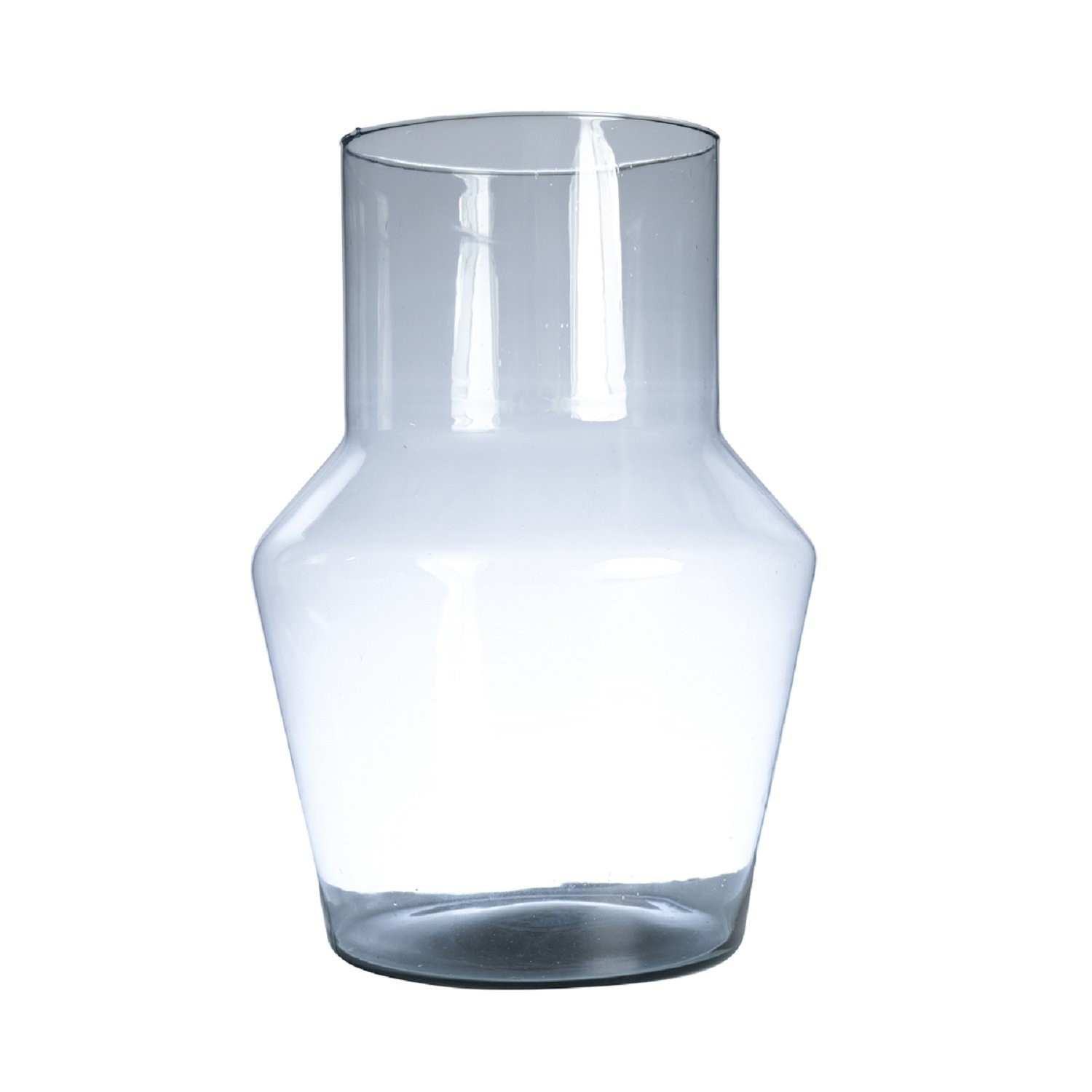 Evie Mouthblown Recycled Glass Vase, 15.75" H x 11.02" W x 11.02" D, Clear