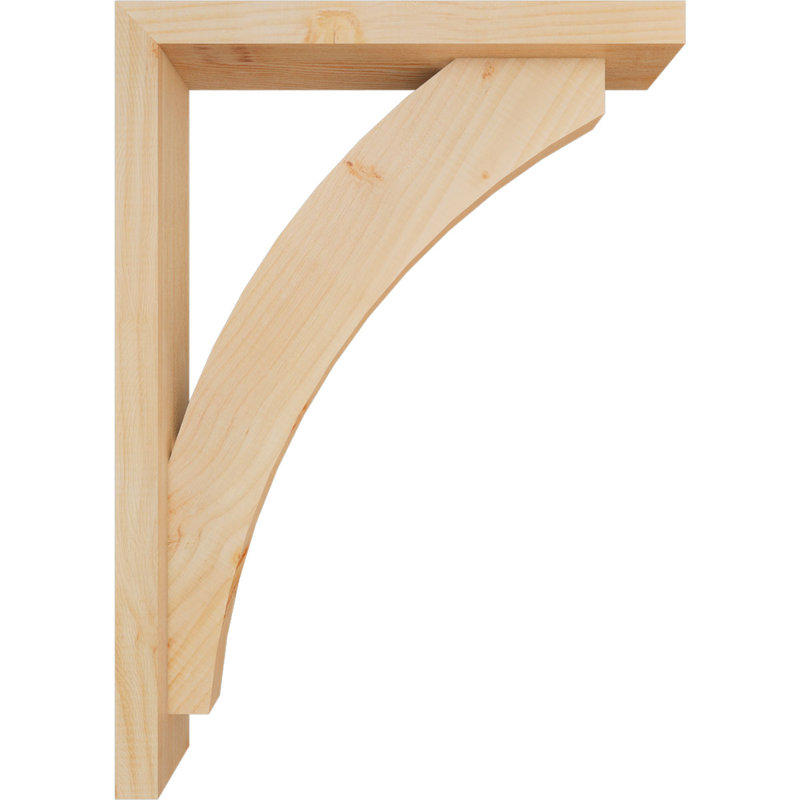 Thorton Block Bracket with Offset Brace, 28 x 20, 3 1/2"W Douglas Fir (Smooth)