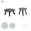 Ensemble de 2 tables basses gigognes d'extérieur avec plateaux en pierre frittée, structure en aluminium imitation bois, tables d'appoint pour patio-1602093691