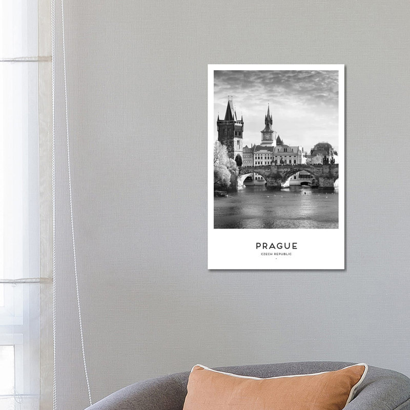 Prague Czech Republic Black And White by Naomi Davies - No Frame Gallery-Wrapped Canvas Giclée on Canvas