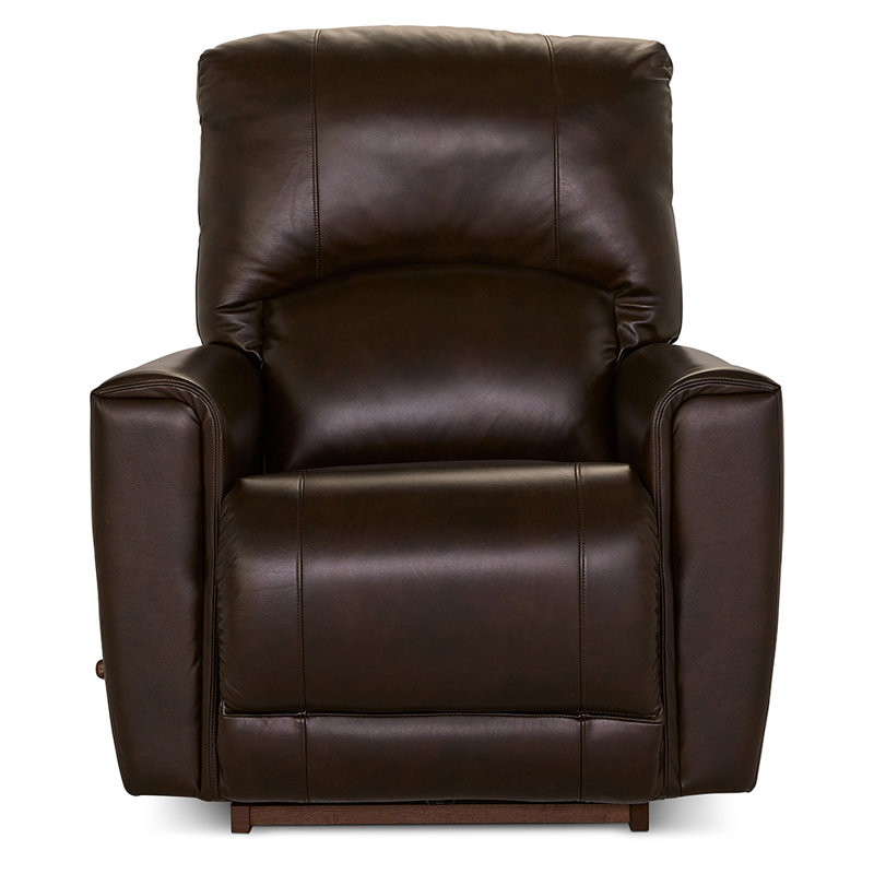 Cassian Leather Match Manual Rocking Recliner, Dark Brown, Manual - Handle