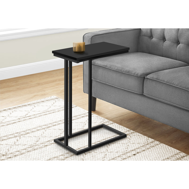 Table d'appoint en stratifié noir pour chambre à coucher, salon, côté contemporain avec surface