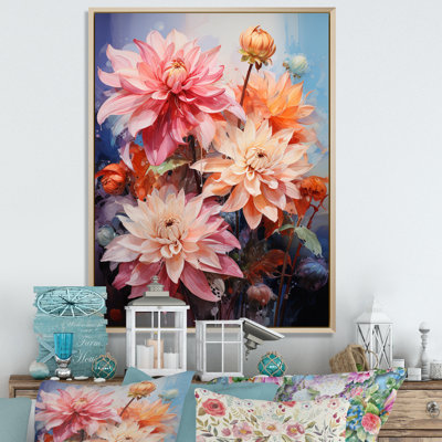 Représentation multicolore acrylique sur toile Waylin Dahlia