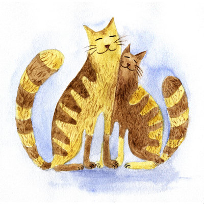 «Love Cats», impression sur toile tendue