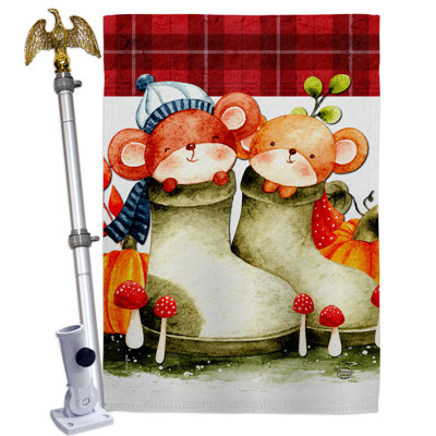 Double Sided 40'' H x 28'' W Polyester Animal Flag Set