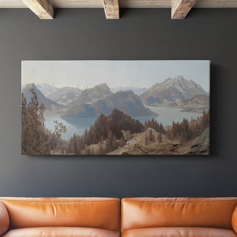 Série paysage - DCLXIV - Toile tendue avec châssis - Prêt à accrocher, H 16 po x l 32 po