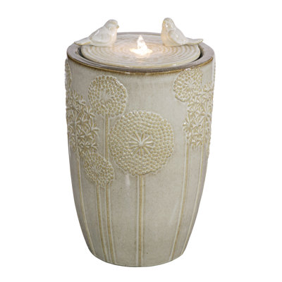 Weather Resistant Column Fountain with Light