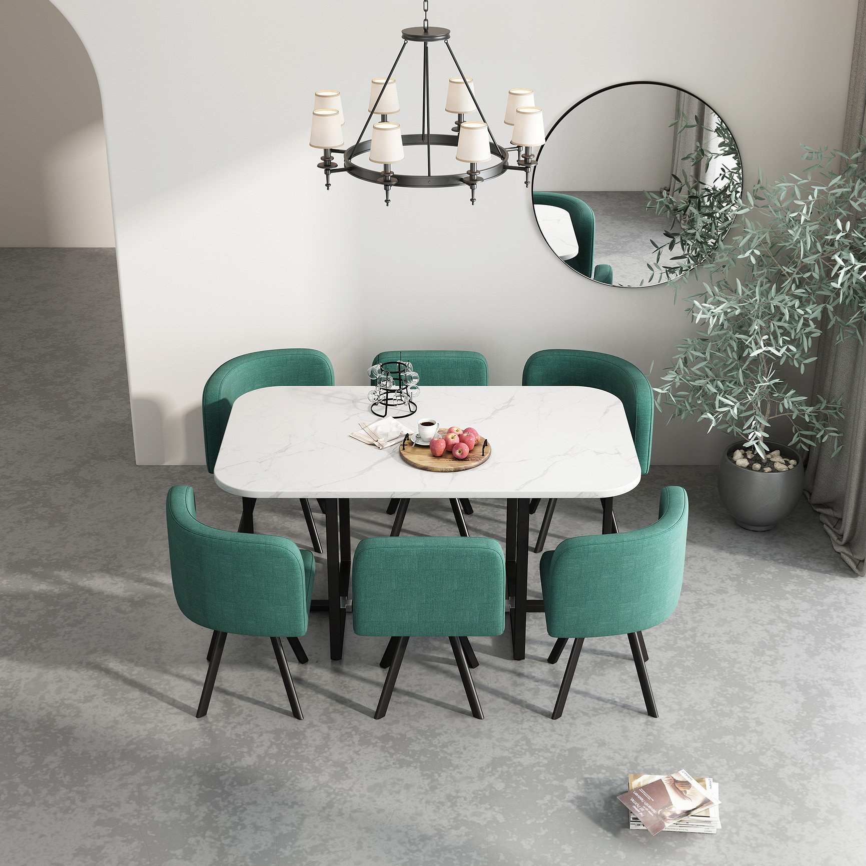 Latitude Run® Modern 7 Dining Table , Rectangular With Engineered Wood ...