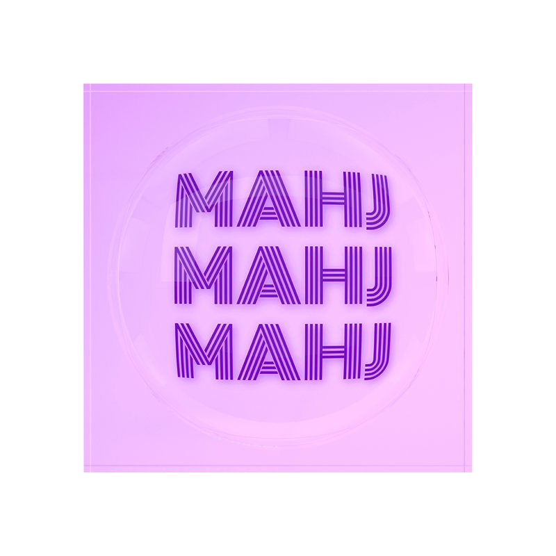 Plat à chat Mahj Mahj Mahjong, L 6 po x P 6 po x H 2 po, Lilas
