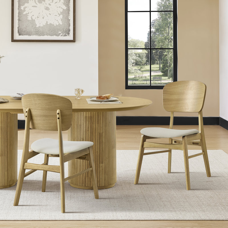 Upholstered Side Chair, Oak