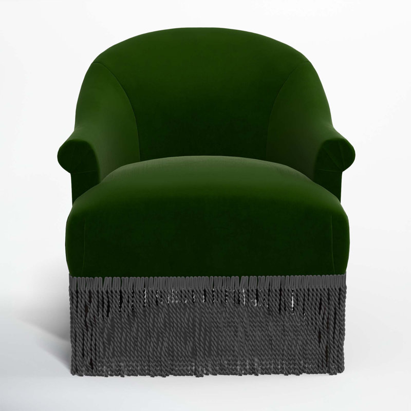 Callie Upholstered Wingback Chair, Black, Luxe Emerald Velvet