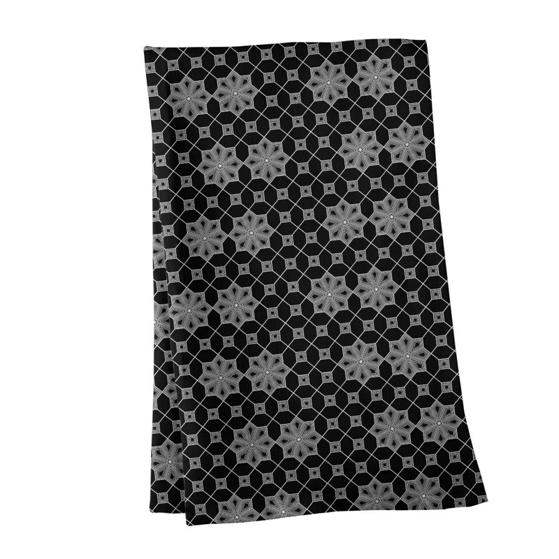 Serviette de thé classique à treillis Mcguigan, Noir, Polyester sergé