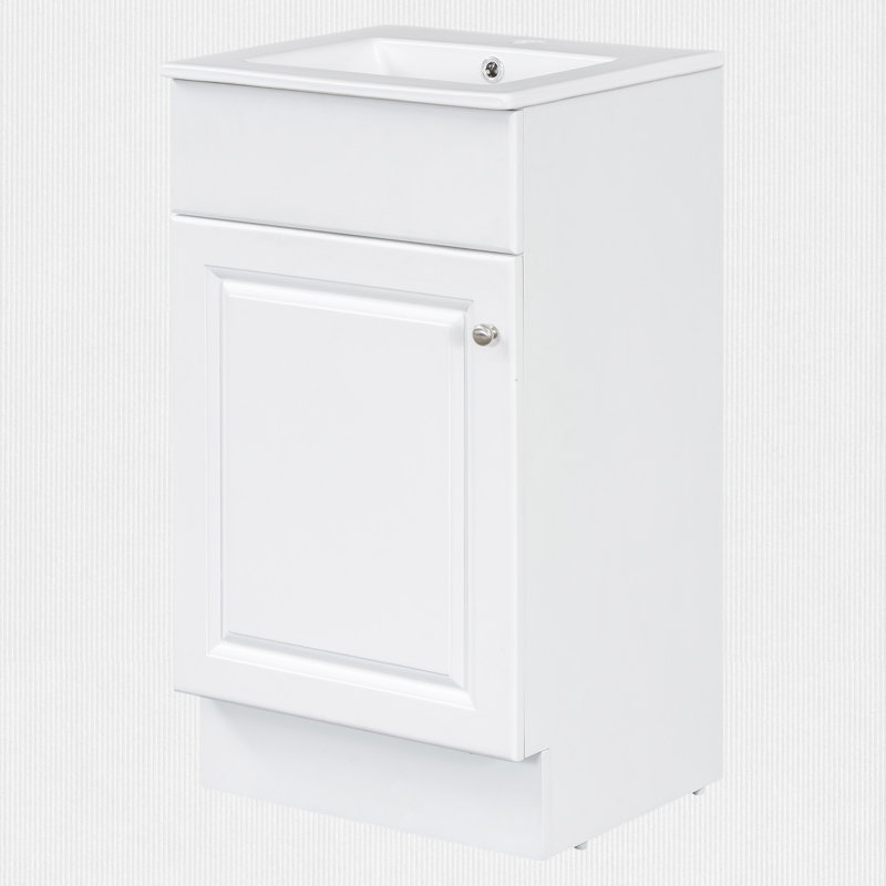 Meuble-lavabo 18 po avec plateau supérieur et tablette réglable, Blanc