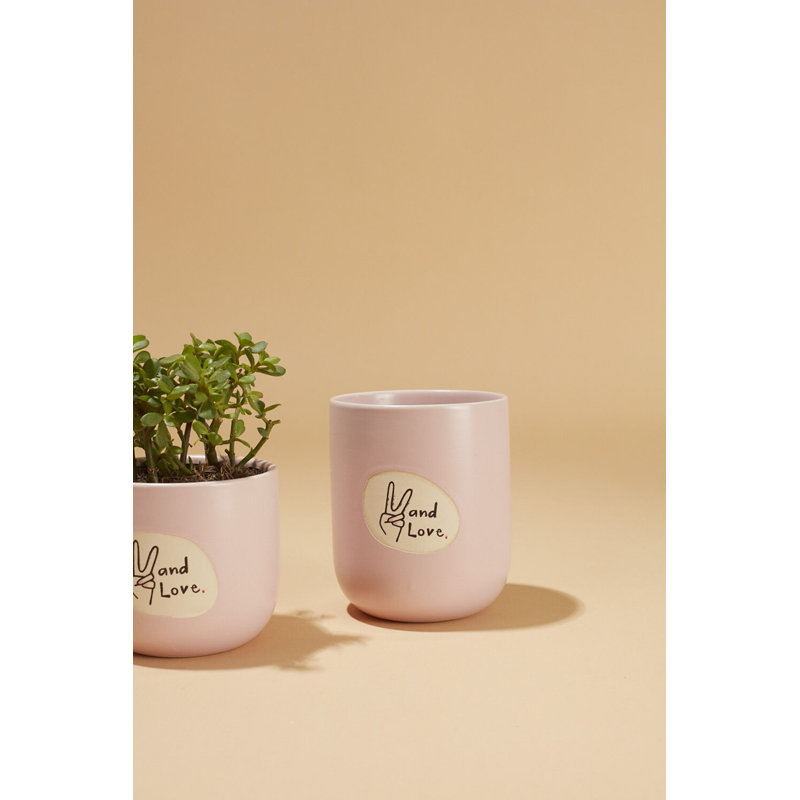 Peace and Love Pot , H 4,75 po x l 4 po x P 4 po