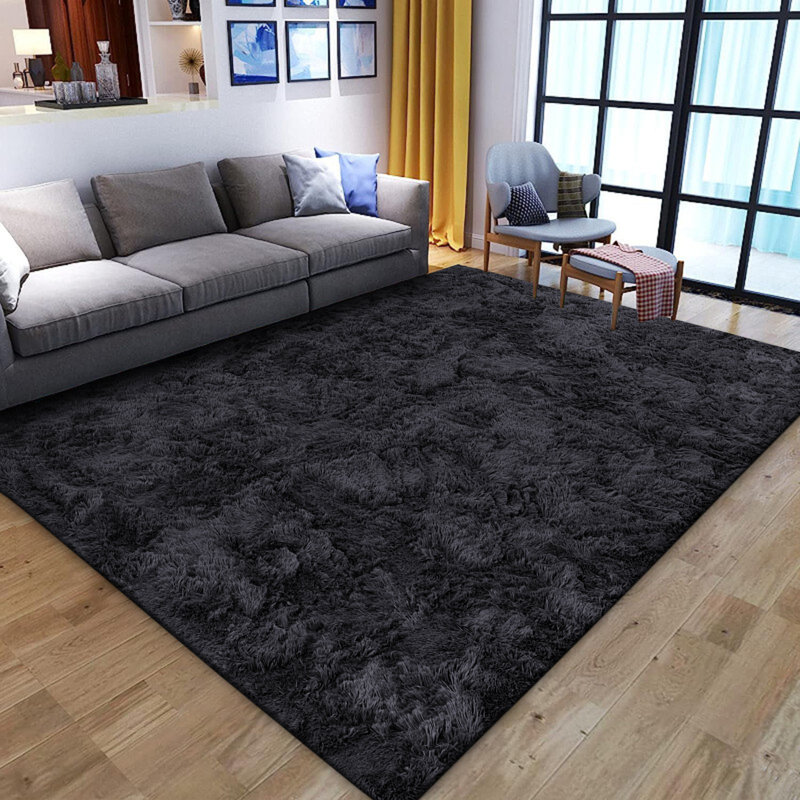 Fallbrook Black Rug Machine Tufted Shag Area Rug, Rectangle 200 x 290cm