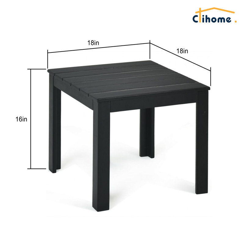 Table bistro en bois, Noir