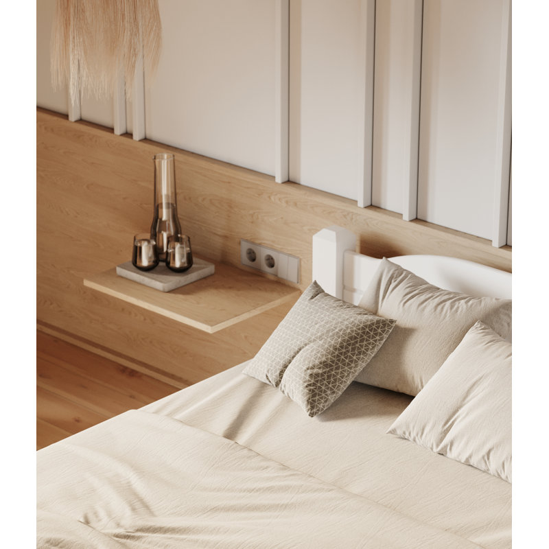 Vaill Solid Wood Bed, European Single (90 x 200cm), White