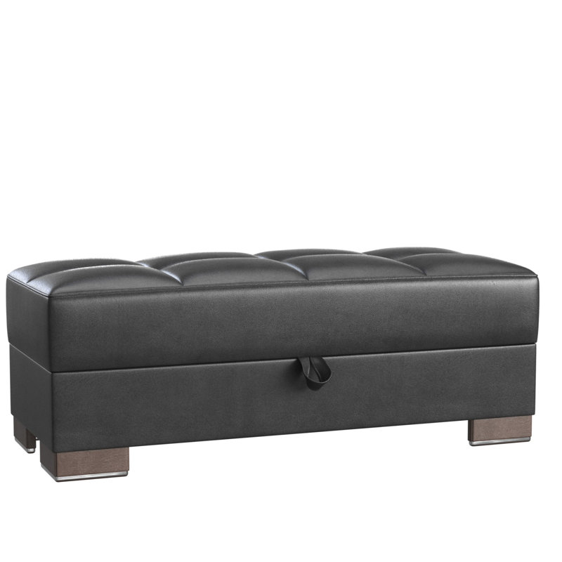 Repose-pieds avec rangement Primenest Skyhaven, Noir