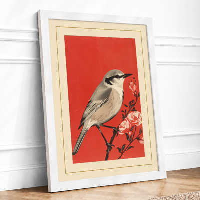 Bird On Flowering Branch Japandi - Print