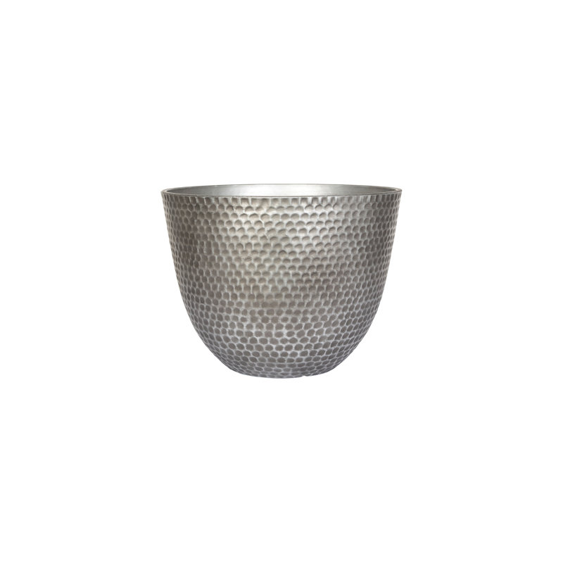 Simson Lightweight Recycled Plastic Garden Pot Planter with Drainage Holes Elements, 28cm H x 31cm W x 31cm D, Gun Metal Grey