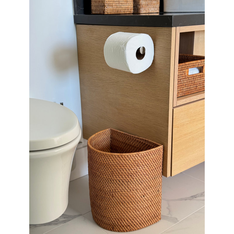 Bavan Wicker Open Waste Basket - 12 Gallons, Brown