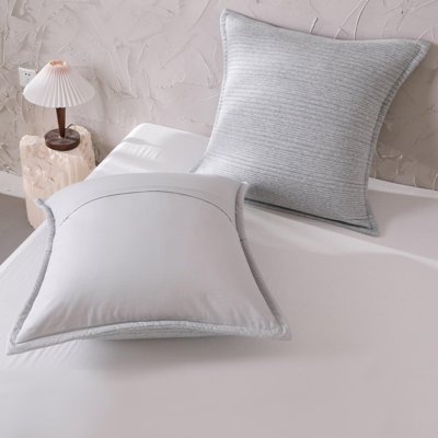 Taies décoratives européennes en jersey de coton rayé 26 po x 26 po Jersey