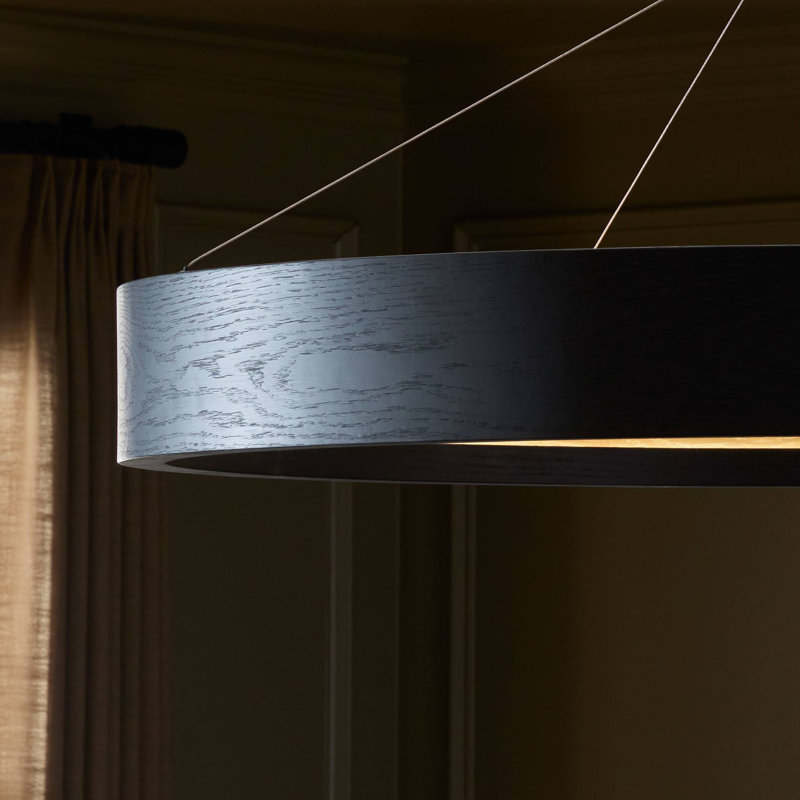 Baum 1 - Light Chandelier, 25" H x 48.5" W x 48.5" D, Black Oak