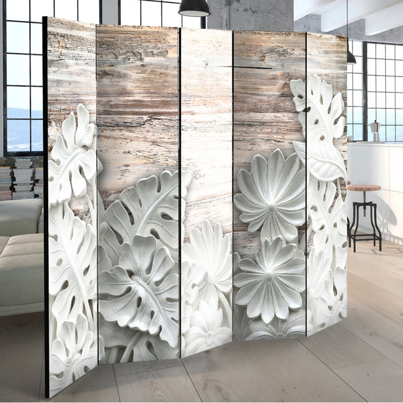 Oney Solid Wood Folding Room Divider, 5