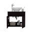 Meuble-lavabo Manchester, deux tiroirs et tablette ouverte, noir-581602282