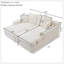 Méridienne double modulaire surdimensionnée Boneless de 87 pouces avec canapé-lit moelleux en nuage, aucun assemblage requis, causeuse moelleuse moderne pour le salon intérieur-1227982337