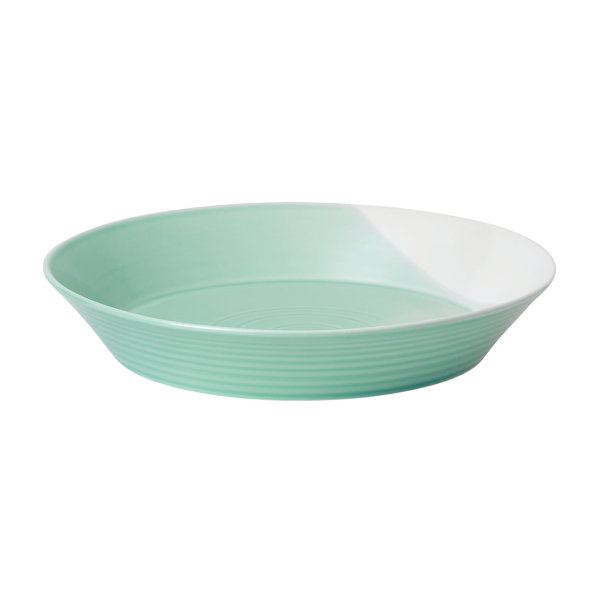 Year & Day Ceramic Low Serving Bowl - 13.25 Inch, Lagoon Blue, Oven & Dishwasher Safe