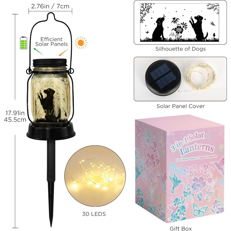 Lanternes solaires pour chien, cadeaux pour amoureux des chiens